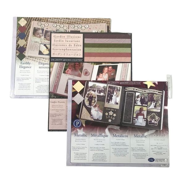 Creative Memories 10x12 Photo Mounting Paper Lot Earth Garden Metallic Pages New
